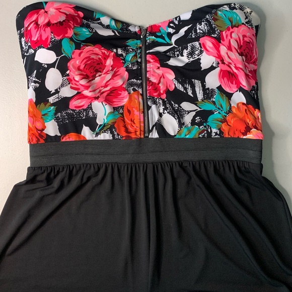 Bebe 2b Floral Romper Strapless - Picture 3 of 6
